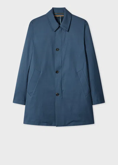 Paul Smith Blue 'storm System' Wool Mac With Detachable Gilet