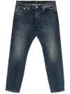 Paul Smith Bleach Wash Tapered Leg Denim Jeans In Blue