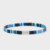 Paul Smith Blue Stripe Flat Bead Bracelet In Blue