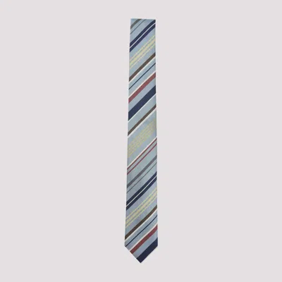 PAUL SMITH PAUL SMITH BLUE STRIPE SILK TIE