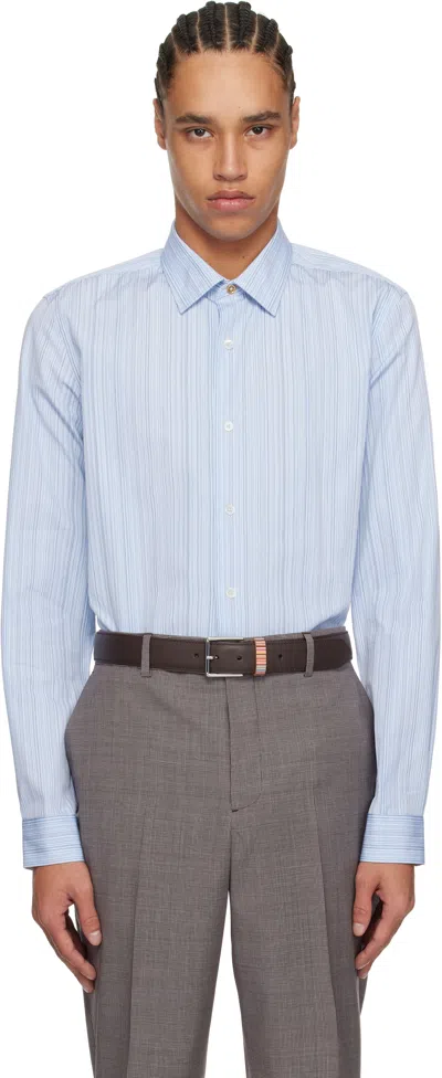 Paul Smith Blue Striped Shirt In 40 Blue