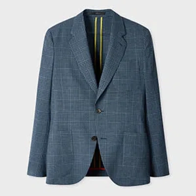 Paul Smith Blue 'summertime' Wool-silk Check Blazer