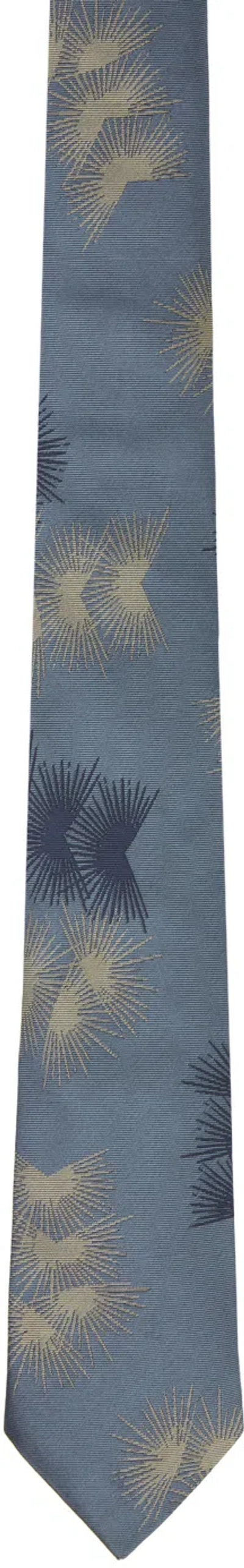 Paul Smith Blue Sun Flare Tie In Metallic