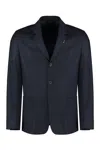 PAUL SMITH BLUE WOOL-CASHMERE BLEND TWO-BUTTON BLAZER FOR MEN