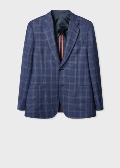 Paul Smith Blue Wool-cashmere Check Buggy-lined Blazer