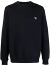 Paul Smith Navy Blue Organic Cotton Crew Neck Sweater With Zebra Motif In Blue