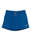 Paul Smith Zebra Drawstring Beachwear In Blue