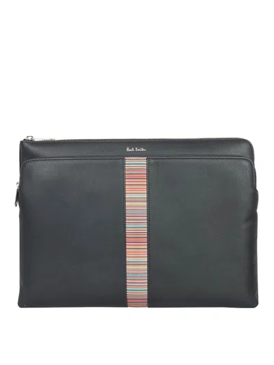 Paul Smith Leather Document Bag In Black