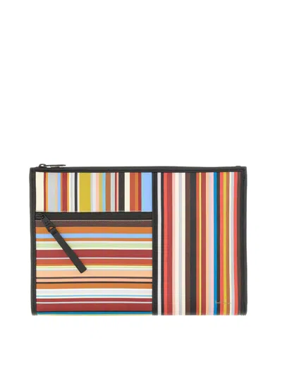 Paul Smith Signature Stripe Pouch In Multicolour