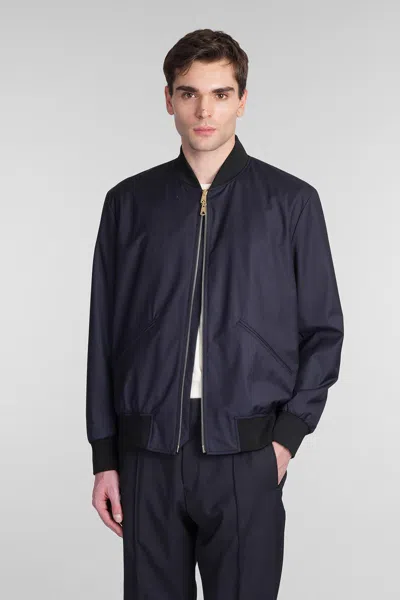 Paul Smith Dark Navy 'storm System' Wool Bomber Jacket Blue