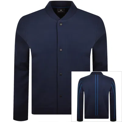 Paul Smith Bomber Sweatshirt Navy In Blue