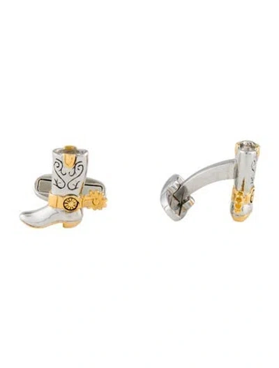 Pre-owned Paul Smith Boot Two Tone Cufflinks In Multicolor