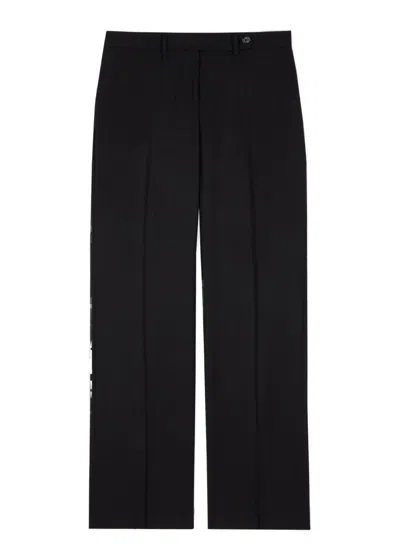 Paul Smith Bootleg Fit Black Trousers With Crease-resistant Finish