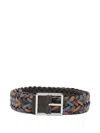 Paul Smith Braided Leather Belt In Multi