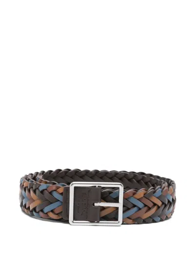 Paul Smith Braided Leather Belt In Multi