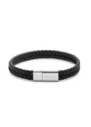 Paul Smith Braided Leather Bracelet In Black