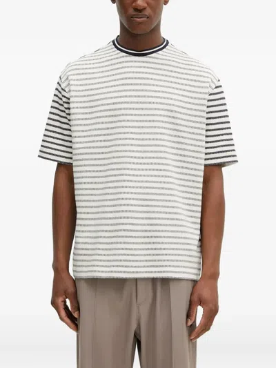 Paul Smith Breton Striped Crew-neck T-shirt In Gray