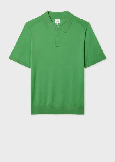 Paul Smith Bright Green Merino Wool Short Sleeve Polo Shirt