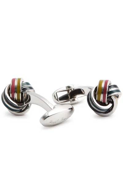 Paul Smith Bright Knot Striped Cufflinks In Multicoloured