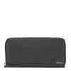 Paul Smith Bright Stripe Puller Leather Long Wallet In Black