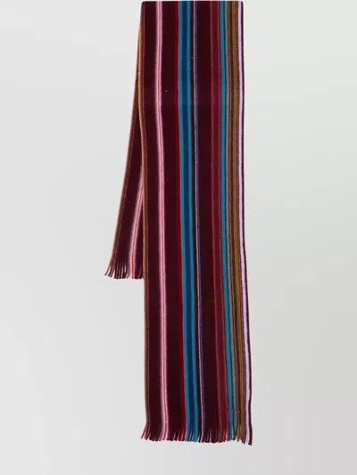 Paul Smith Bright Stripe Wraparound Knitted Scarf In Multi