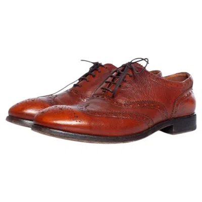 Pre-owned Paul Smith , Broque Leather Lace Up Shoes In Brown