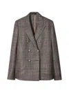 Paul Smith 더블 브레스티드 체크 블레이저 In Brown