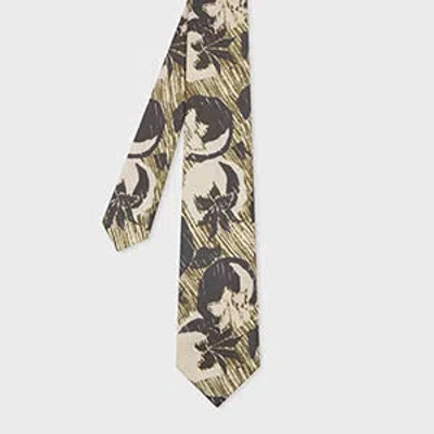 Paul Smith Brown And Khaki 'vintage Fruit' Tie Green