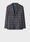 Paul Smith Brown And Navy Check Silk-wool Patch-pocket Blazer In Gray