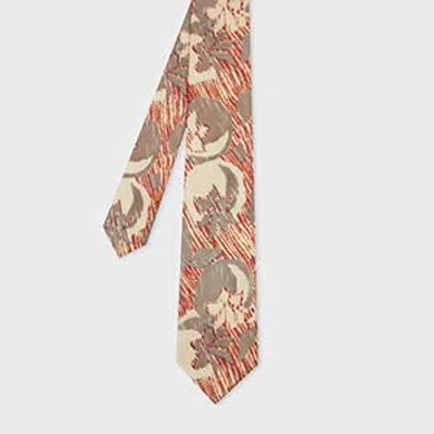 Paul Smith Brown And Rust 'vintage Fruit' Tie In Multi