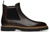 PAUL SMITH BROWN ARGO CHELSEA BOOTS