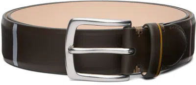 Paul Smith Brown Brushstroke Stripe Belt