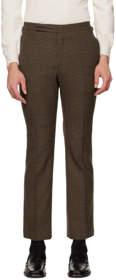 Paul Smith Wool-blend Check Trousers In 65 Browns