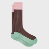 Paul Smith Brown Colour-block Socks In Brown