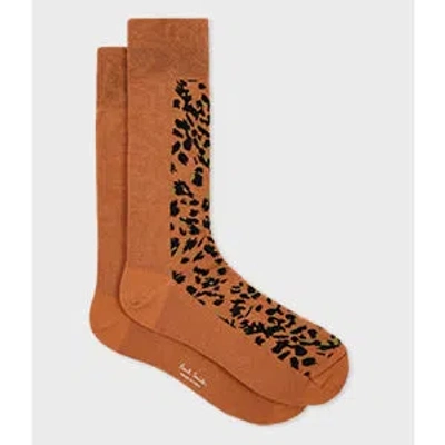 Paul Smith Brown Cotton-blend Leopard Socks