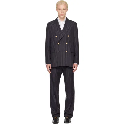 Paul Smith Brown Double-breasted Suit In Gray