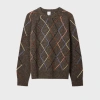 Paul Smith Argyle Wool And Cotton-blend Sweater In Brown