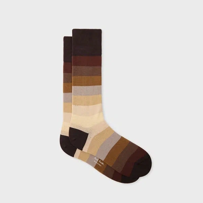 Paul Smith Brown Gradient Stripe Socks In Multi