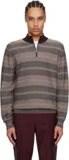 Paul Smith Hazy Stripe Cotton And Wool-blend Zip-neck Sweater Multicolour In 92 Multicolour