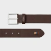 Paul Smith Brown Leather 'artist Stripe' Stitch Belt