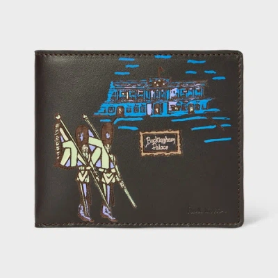 Paul Smith Brown Leather 'buckingham Palace' Billfold Wallet In Black