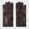 Paul Smith Brown Leather 'concertina' Gloves In Brown