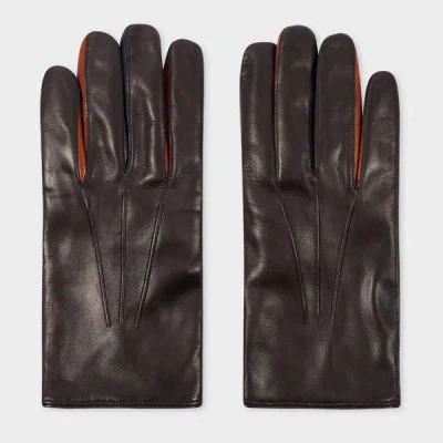 Paul Smith Brown Leather 'concertina' Gloves