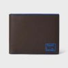 Paul Smith Brown Leather 'contrast Logo' Compact Billfold Wallet In Brown