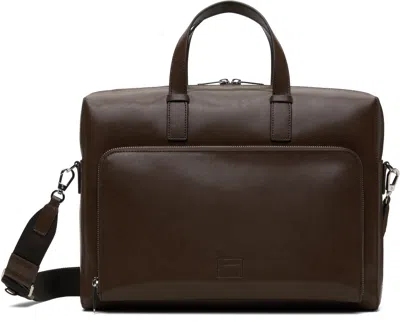 Paul Smith Brown Leather Folio Briefcase In 68 Brown