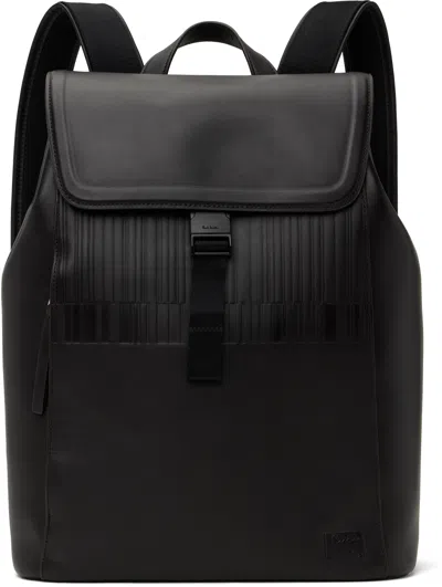 Paul Smith Brown Leather Shadow Stripe Backpack In 69 Brown