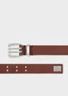 Paul Smith Brown Leather Twin-prong Belt In Brown