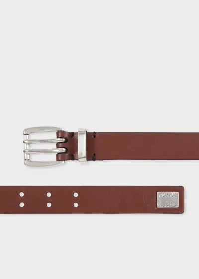 Paul Smith Brown Leather Twin-prong Belt