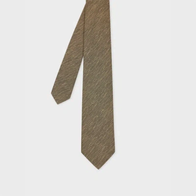 Paul Smith Brown Linen-silk Blend Textured Tie