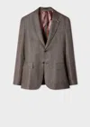 Paul Smith Brown Linen-wool Buggy-lined Blazer In Gray